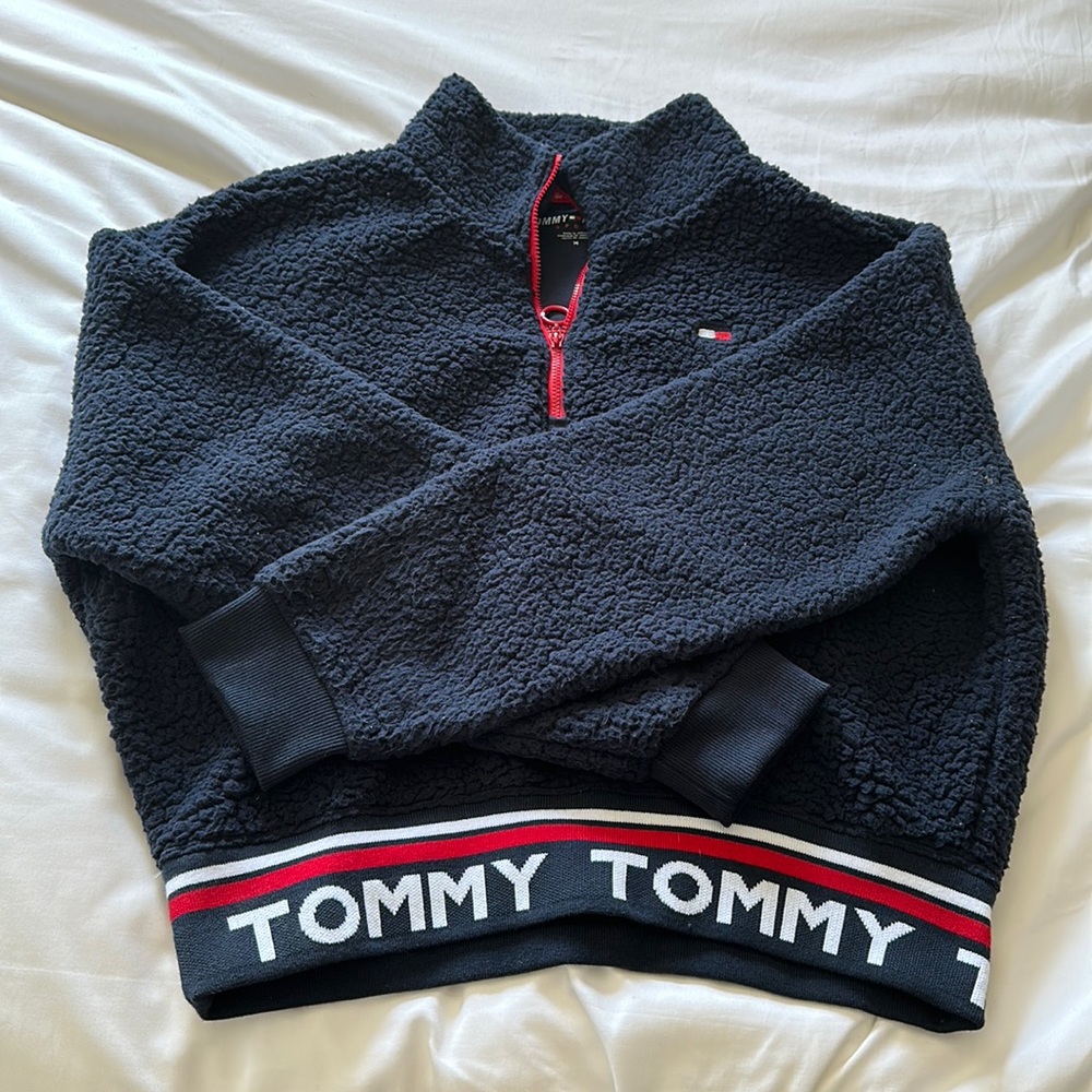 Tommy Hilfiger Sport Cropped Sweater with Half Zipper